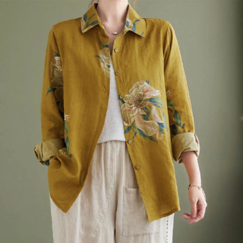 Abbigliamento in cotone con stampa floreale artistica letteraria di Buddha Stones