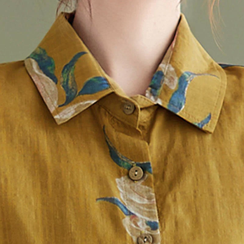 Abbigliamento in cotone con stampa floreale artistica letteraria di Buddha Stones - Image 18