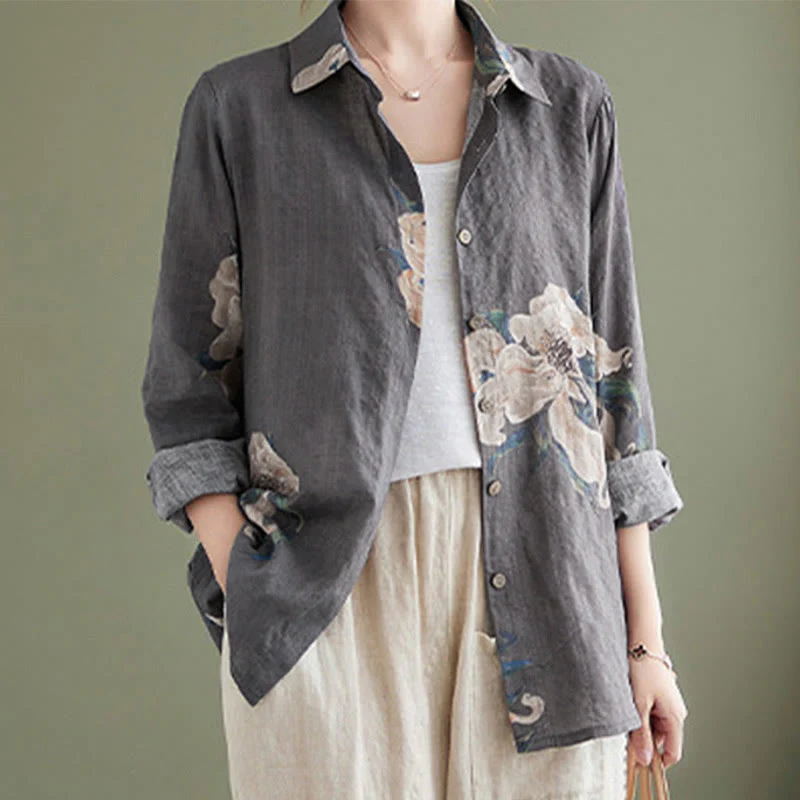 Abbigliamento in cotone con stampa floreale artistica letteraria di Buddha Stones - Image 21