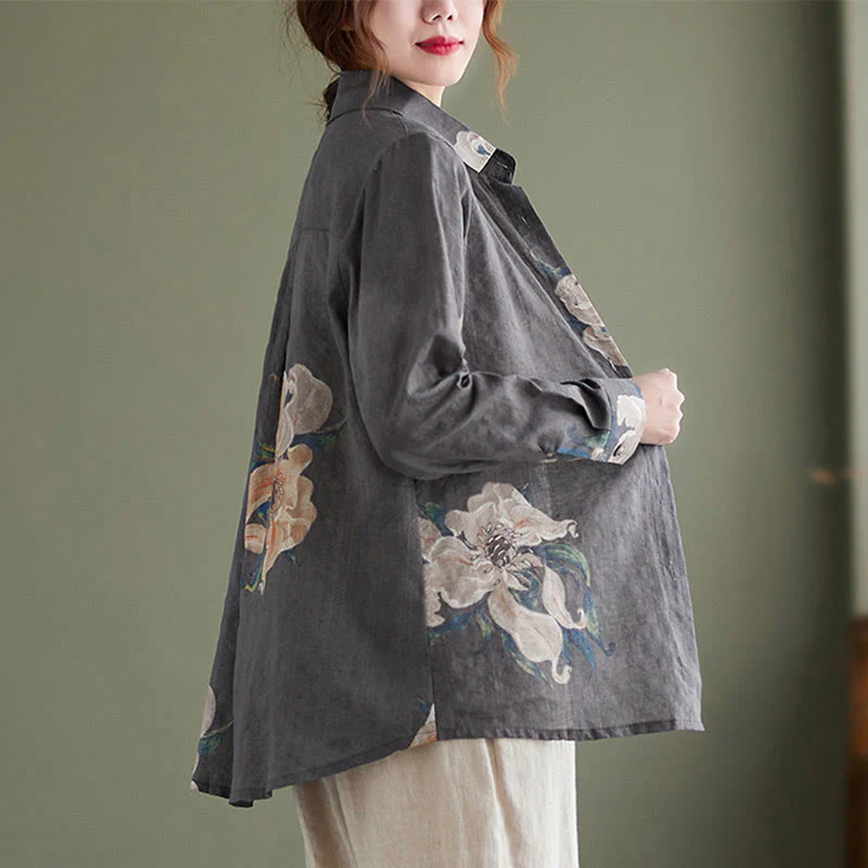 Abbigliamento in cotone con stampa floreale artistica letteraria di Buddha Stones - Image 22