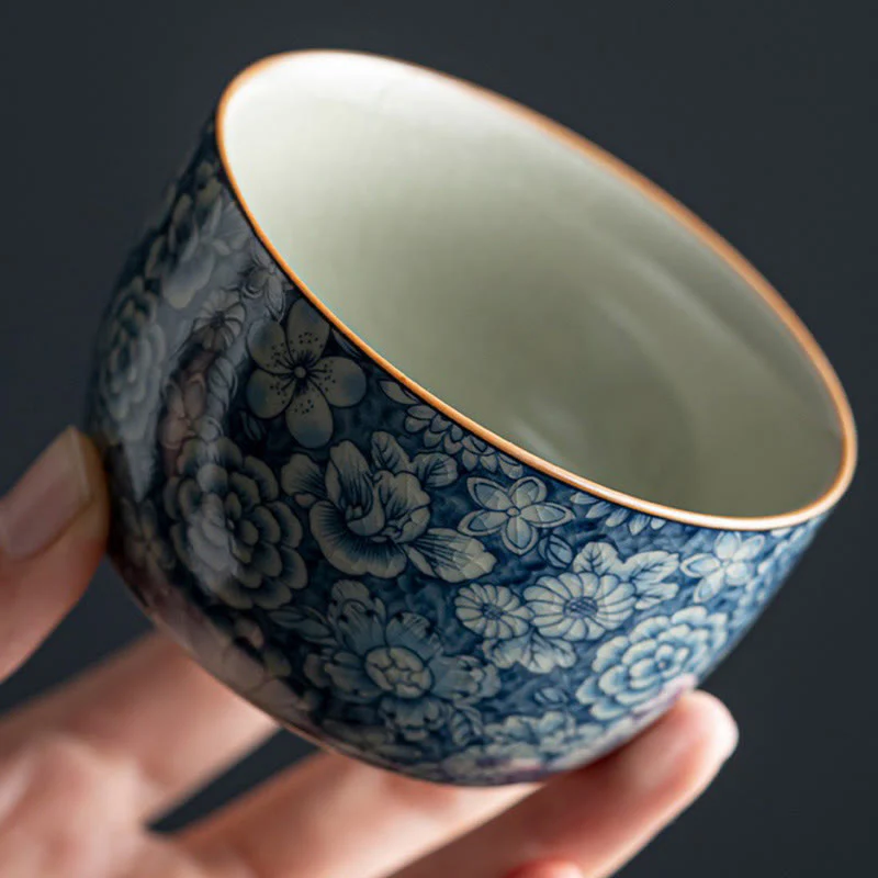 Buddha Stones, loto blu, fiore di pesco, crisantemo, design, tazza da tè in ceramica, tazze da tè Kung Fu - Image 10