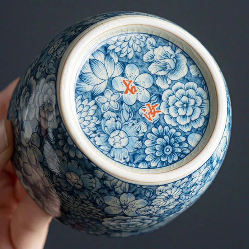 Buddha Stones, loto blu, fiore di pesco, crisantemo, design, tazza da tè in ceramica, tazze da tè Kung Fu - Image 12