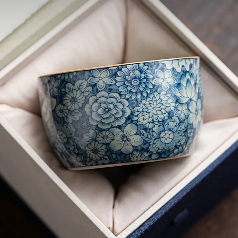 Buddha Stones, loto blu, fiore di pesco, crisantemo, design, tazza da tè in ceramica, tazze da tè Kung Fu - Image 13