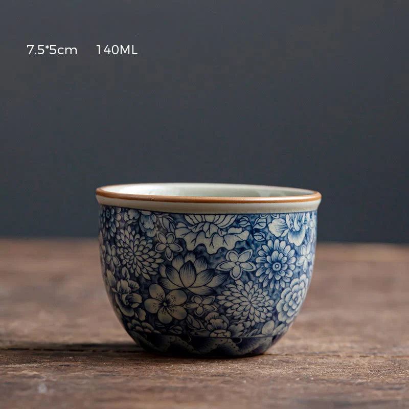 Buddha Stones, loto blu, fiore di pesco, crisantemo, design, tazza da tè in ceramica, tazze da tè Kung Fu - Image 7