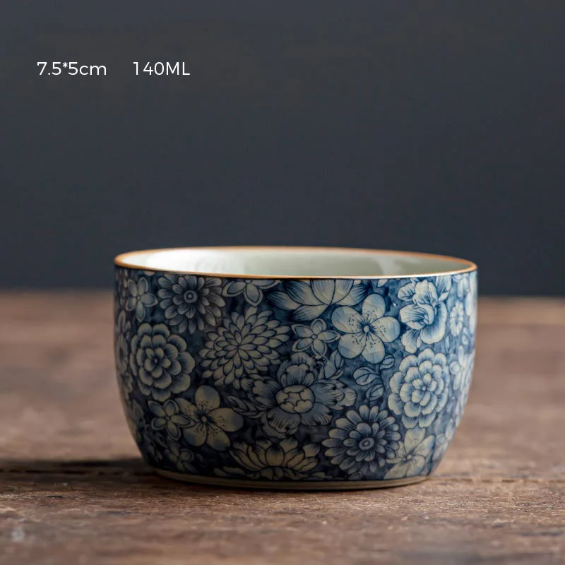 Buddha Stones, loto blu, fiore di pesco, crisantemo, design, tazza da tè in ceramica, tazze da tè Kung Fu - Image 9