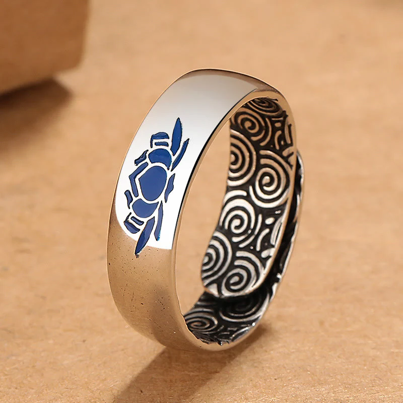 Buddha Stones, loto blu tibetano, nuvole di buon auspicio, anello di illuminazione in rame