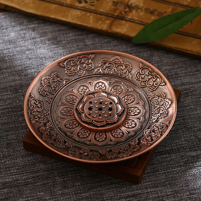 Buddha Stones, loto, drago, fenice, otto simboli di buon auspicio, porta incenso in lega di zinco, bruciatore di incenso curativo, decorazione - Image 7