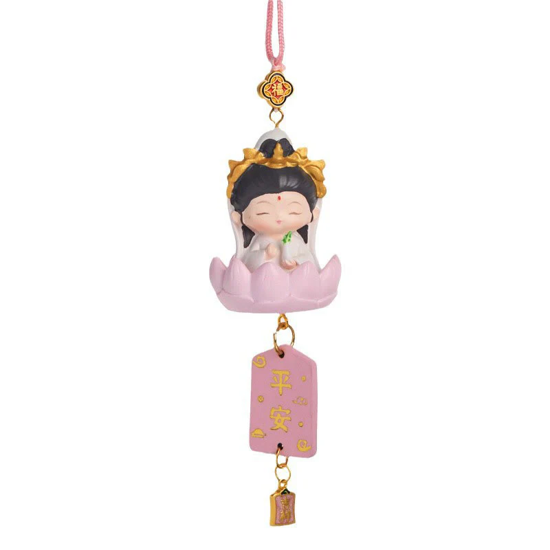 Buddha Stones Lotus Avalokitesvara Buddha Fu Carattere Ricchezza Decorazione da appendere all'auto - Image 6