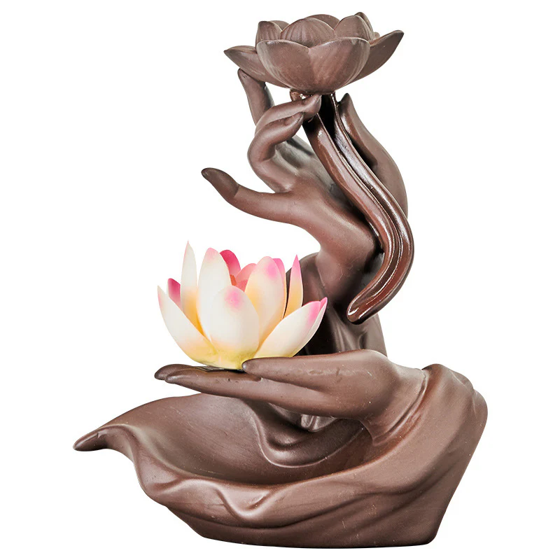 Buddha Stones Lotus Bergamotto Bruciatore di incenso curativo - Image 6