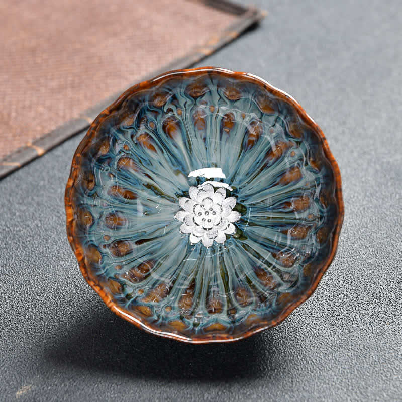 Buddha Stones Lotus Pavone Drago Fenice Koi Pesce Tazza da tè in ceramica Tazze da tè intarsiate 120ml - Image 18
