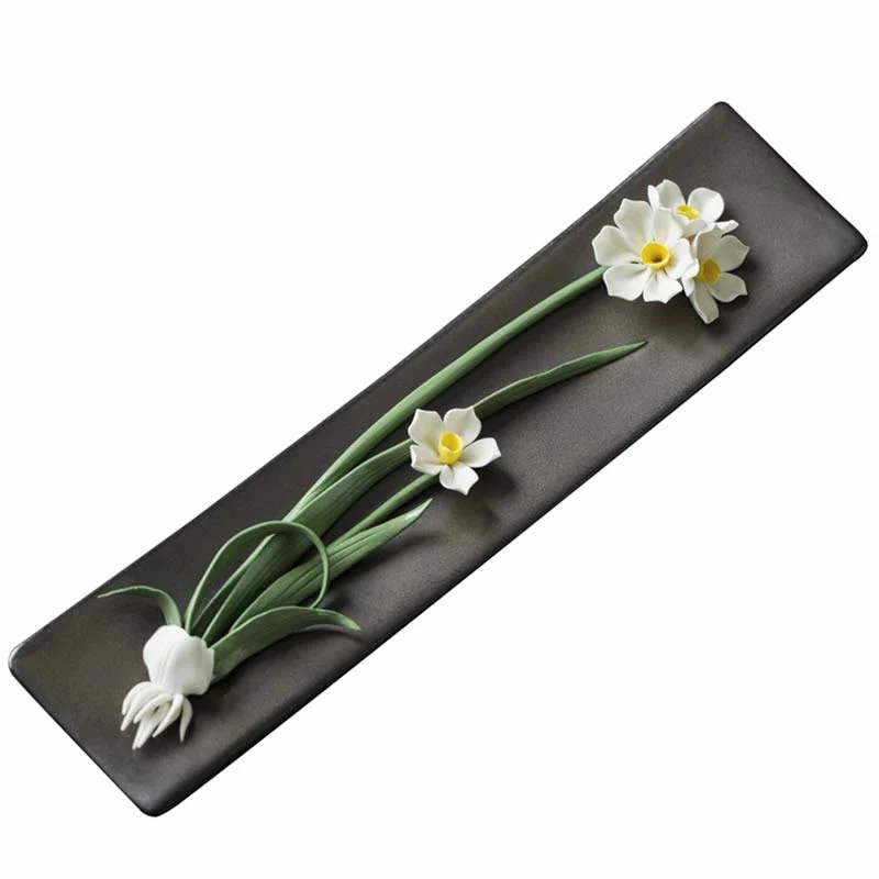 Buddha Stones Lotus Peonia Rosa Fiore Ceramica Bruciatore di Incenso Spirituale - Image 10