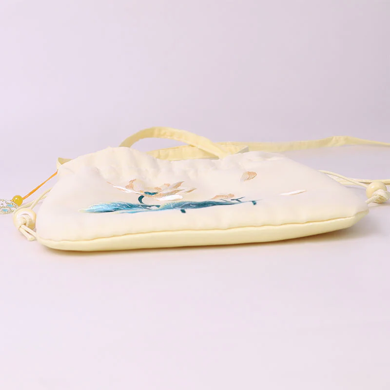 Buddha Stones Lotus Peony Epiphyllum Phoenix Suzhou Ricamo Cotone Lino Tote Borsa a Tracolla Borsa a Mano - Image 14