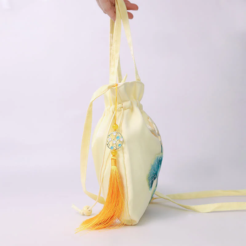 Buddha Stones Lotus Peony Epiphyllum Phoenix Suzhou Ricamo Cotone Lino Tote Borsa a Tracolla Borsa a Mano - Image 16