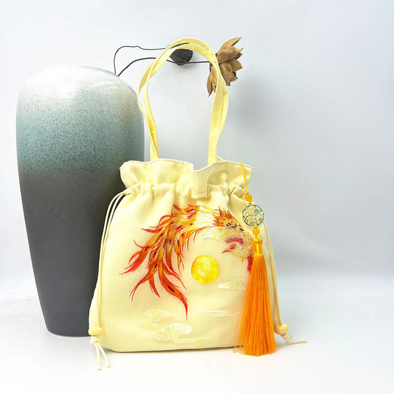 Buddha Stones Lotus Peony Epiphyllum Phoenix Suzhou Ricamo Cotone Lino Tote Borsa a Tracolla Borsa a Mano - Image 21
