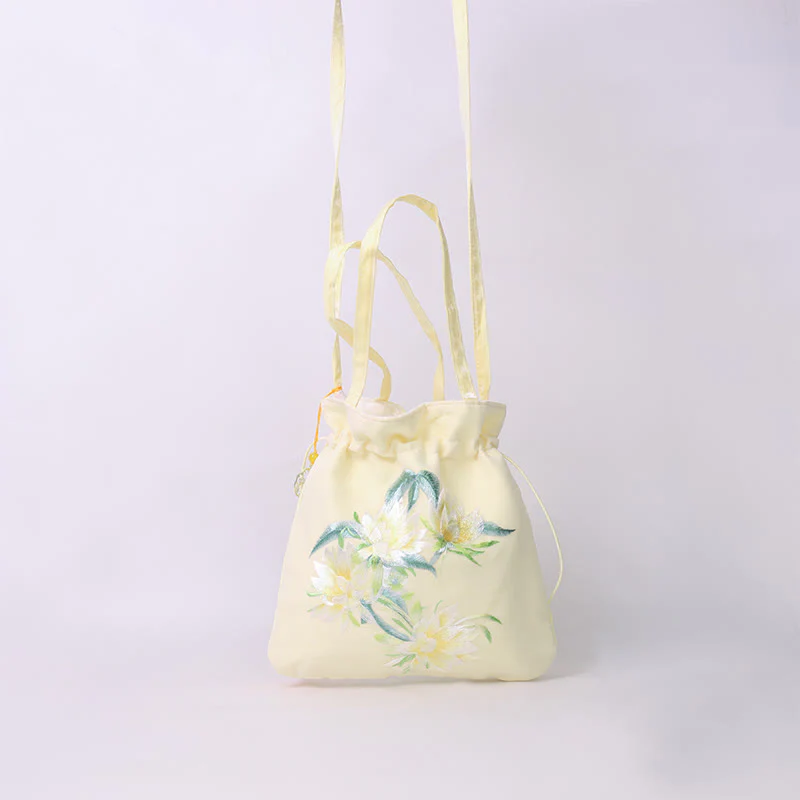 Buddha Stones Lotus Peony Epiphyllum Phoenix Suzhou Ricamo Cotone Lino Tote Borsa a Tracolla Borsa a Mano - Image 8