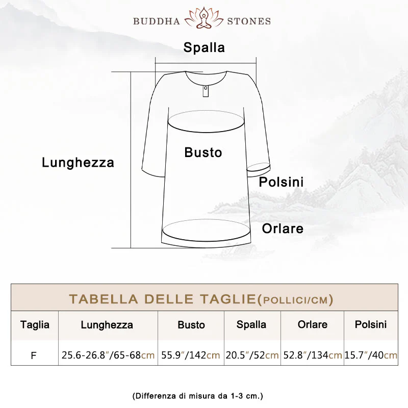 Buddha Stones Maglietta casual a mezza manica in lino e cotone ramiè - Image 4