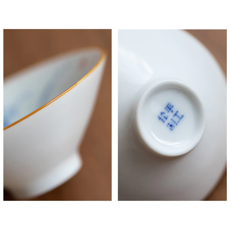 Buddha Stones Mandala Fiore Koi Pesce Loto Uccello Cachi Tazza da tè Kung Fu Tazza da tè 50ml - Image 19