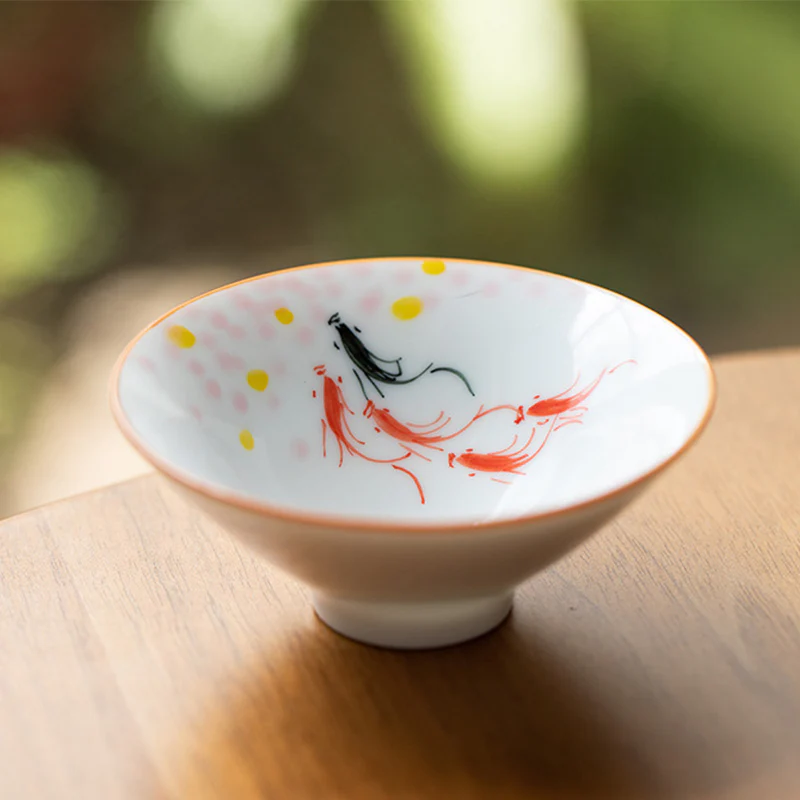 Buddha Stones Mandala Fiore Koi Pesce Loto Uccello Cachi Tazza da tè Kung Fu Tazza da tè 50ml - Image 20