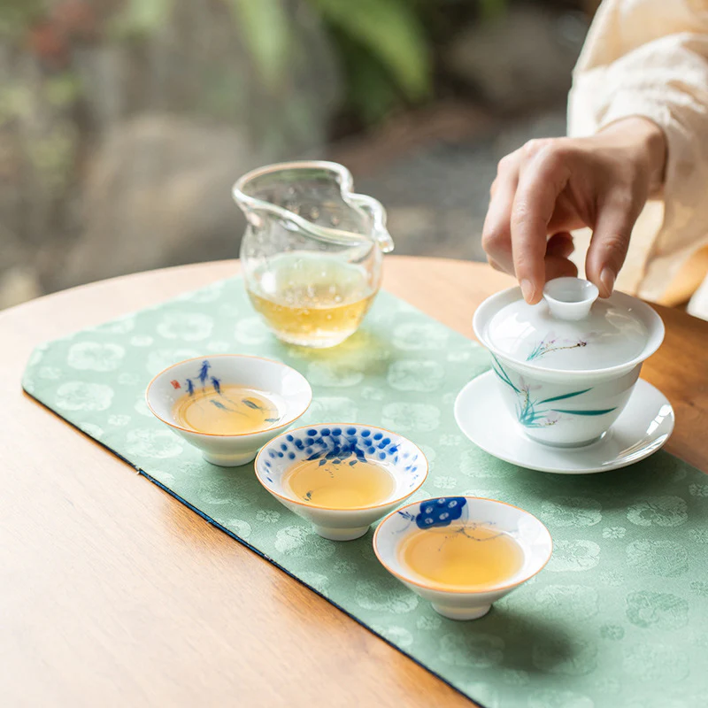 Buddha Stones Mandala Fiore Koi Pesce Loto Uccello Cachi Tazza da tè Kung Fu Tazza da tè 50ml - Image 22