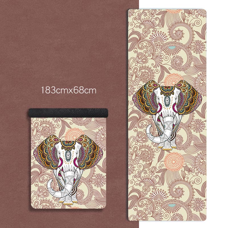 Buddha Stones Mandala tibetano Elefante Loto Koi Pesce Mindful Tappetino da yoga in gomma naturale Decorazione - Image 3