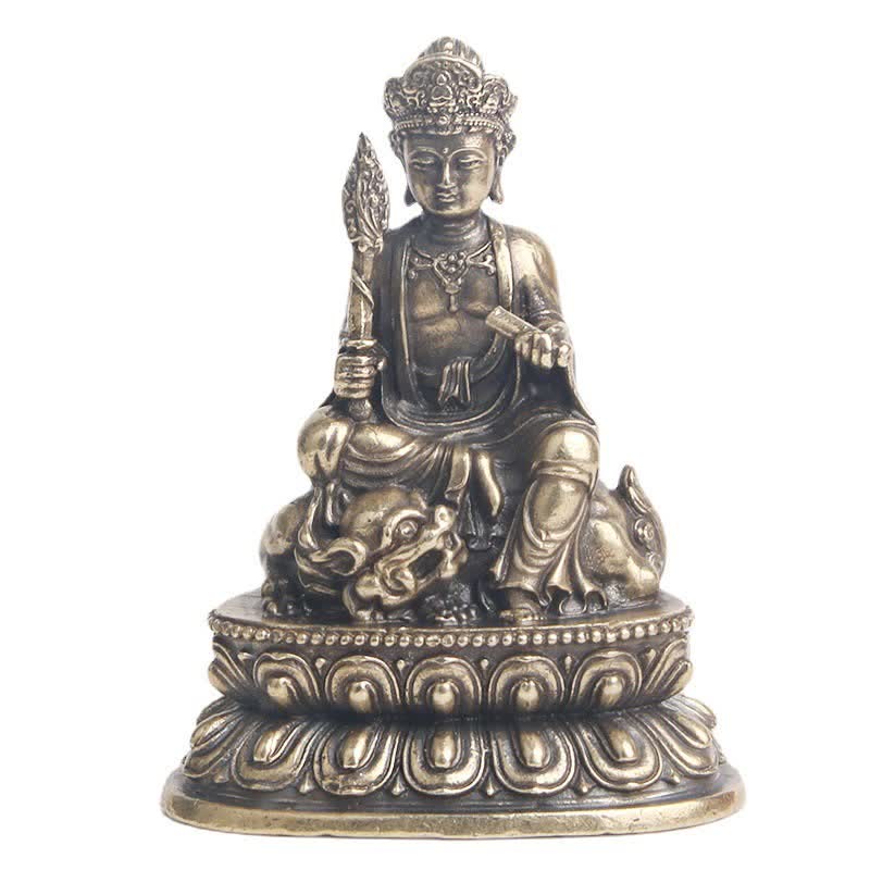 Buddha Stones Manjusri Bodhisattva Serenità Statua in rame Decorazione - Image 10