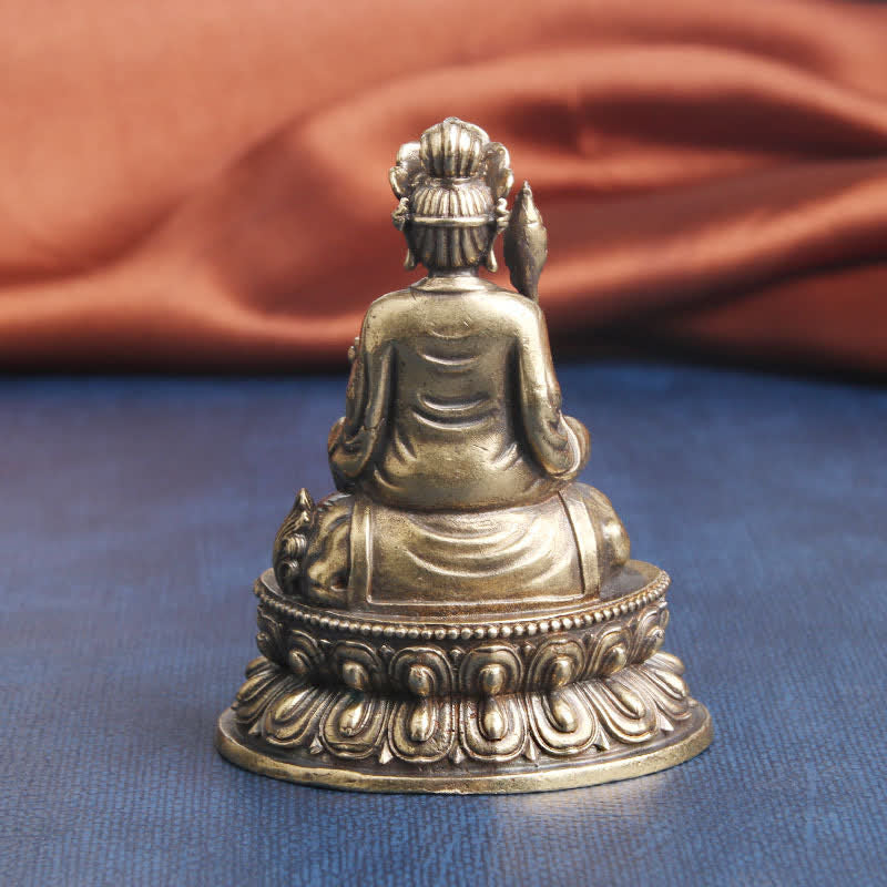 Buddha Stones Manjusri Bodhisattva Serenità Statua in rame Decorazione - Image 7