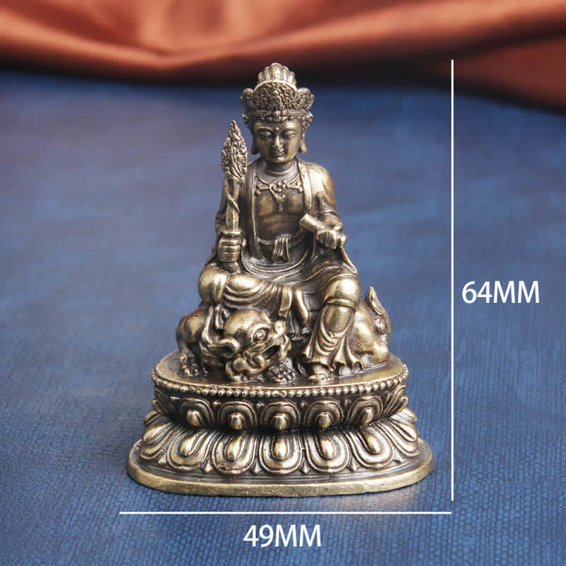 Buddha Stones Manjusri Bodhisattva Serenità Statua in rame Decorazione - Image 9