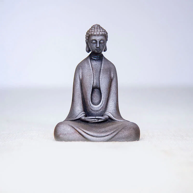 Buddha Stones Meditazione fatta a mano Buddha Sakyamuni Polvere di ferro Ruggine Statua in resina Decorazione - Image 25