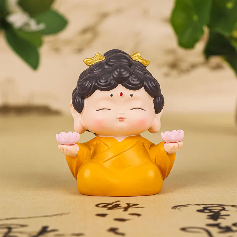 Buddha Stones Meditazione Loto Amitabha Buddha Statua in resina Compassione Decorazione per la casa - Image 12