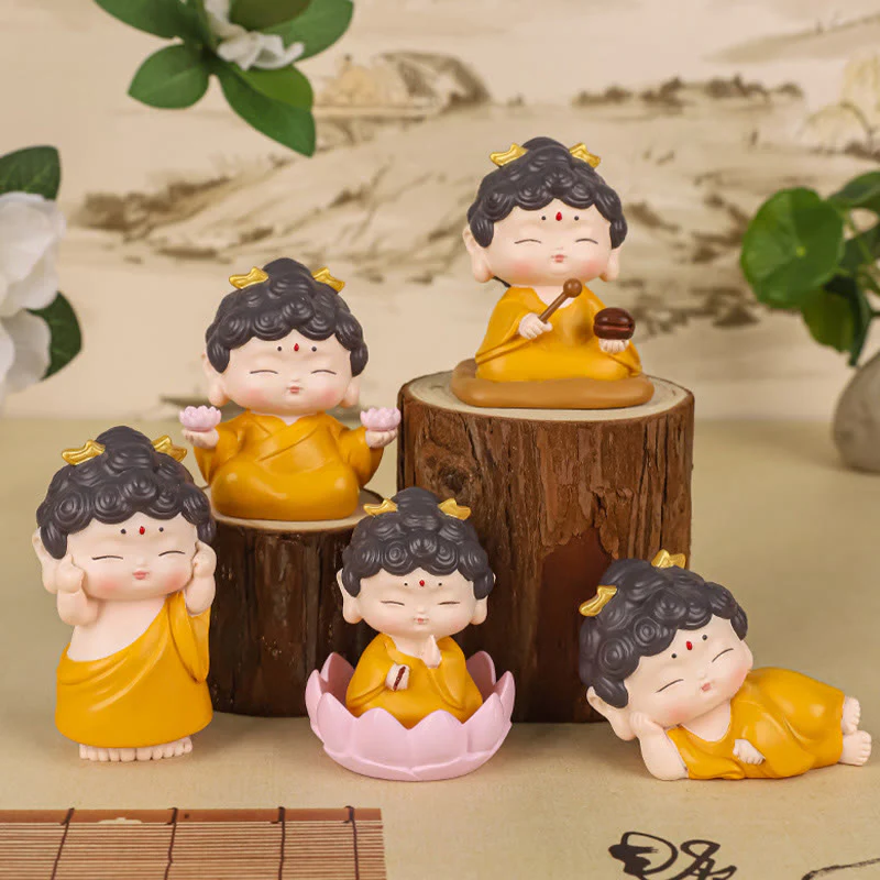 Buddha Stones Meditazione Loto Amitabha Buddha Statua in resina Compassione Decorazione per la casa - Image 17
