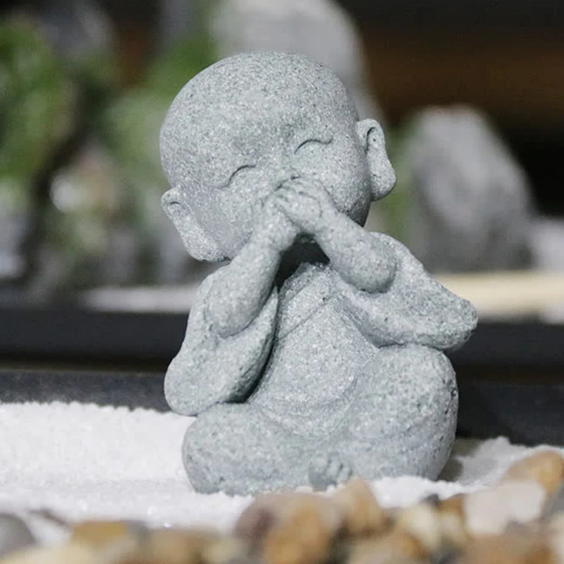 Buddha Stones Meditazione Preghiera Monaco Statua del Buddha Serenità Decorazione della casa - Image 15