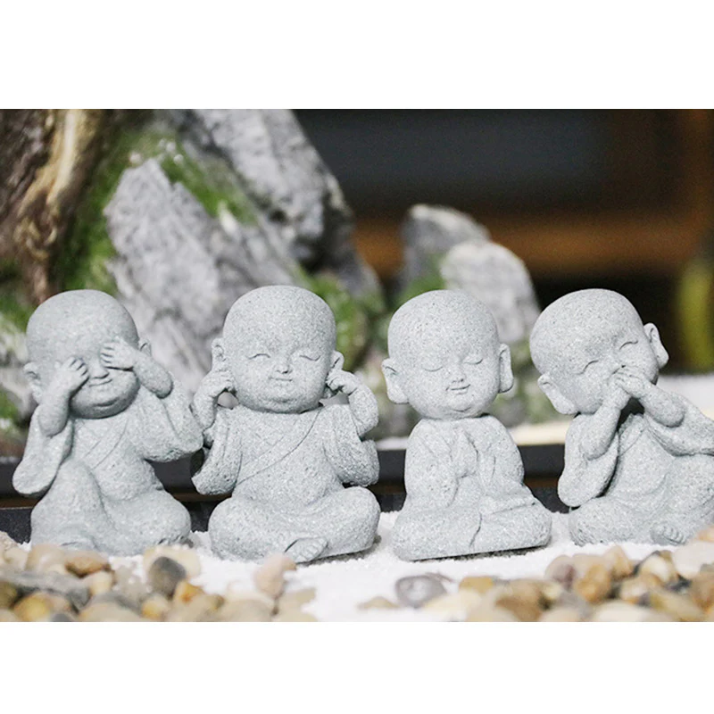 Buddha Stones Meditazione Preghiera Monaco Statua del Buddha Serenità Decorazione della casa - Image 19