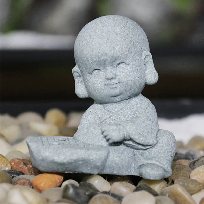 Buddha Stones Meditazione Preghiera Monaco Statua del Buddha Serenità Decorazione della casa - Image 7