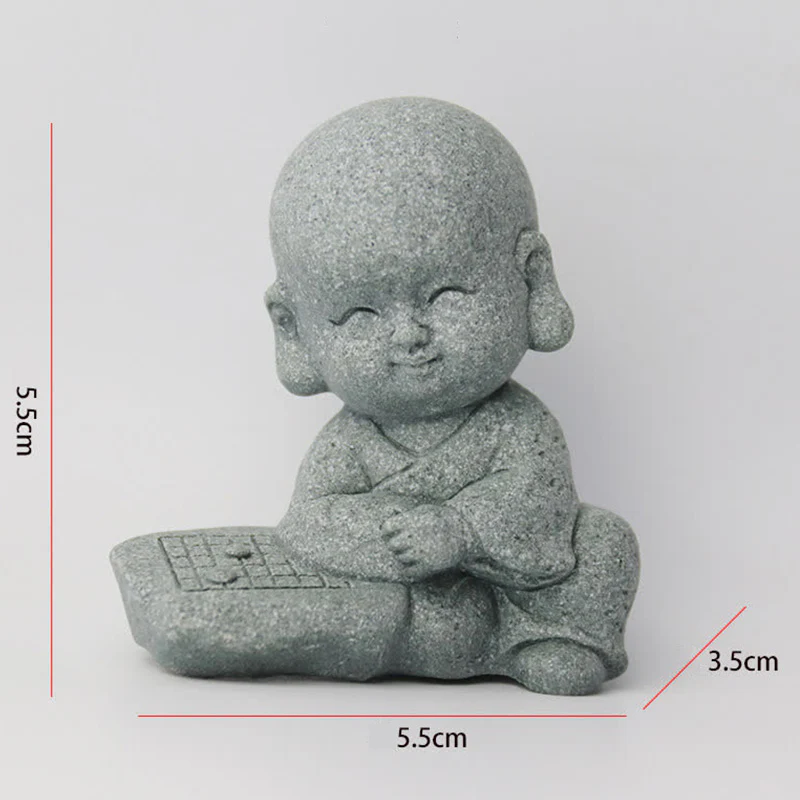 Buddha Stones Meditazione Preghiera Monaco Statua del Buddha Serenità Decorazione della casa - Image 9