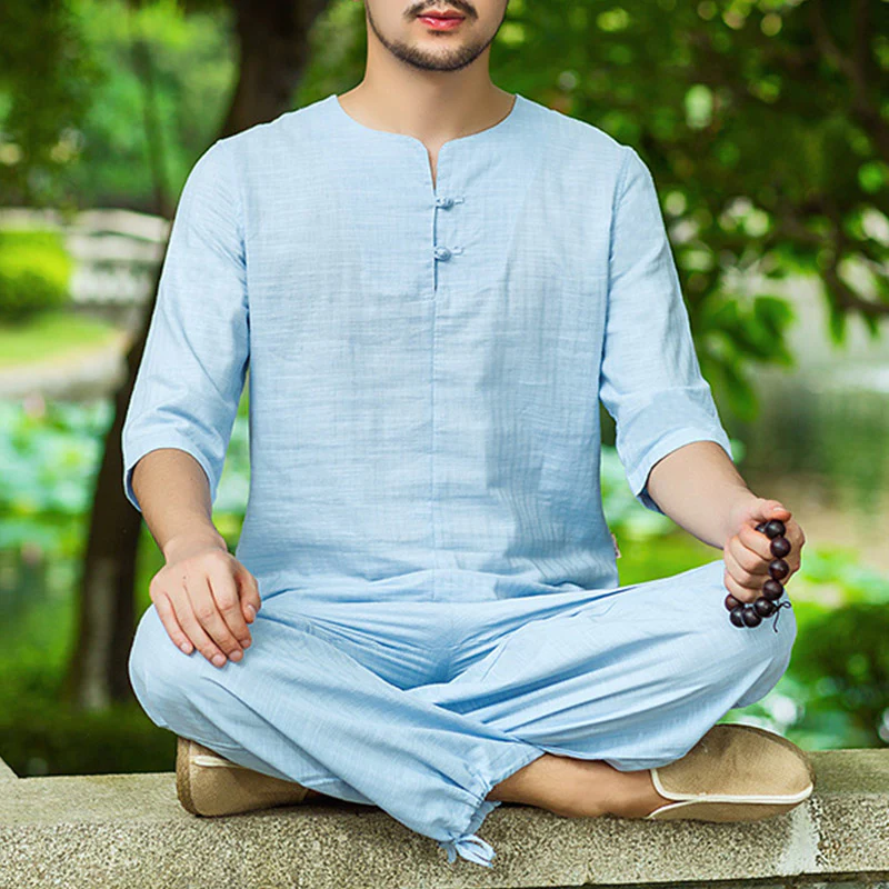 Buddha Stones Meditazione Preghiera Spirituale Zen Pratica Uniforme Abbigliamento Uomo Set - Image 4