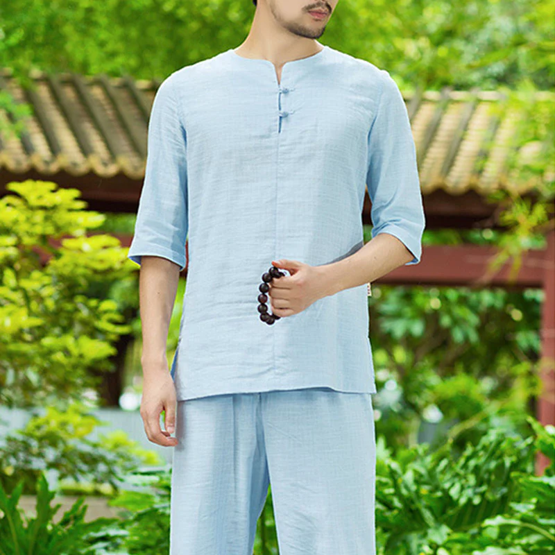 Buddha Stones Meditazione Preghiera Spirituale Zen Pratica Uniforme Abbigliamento Uomo Set - Image 5