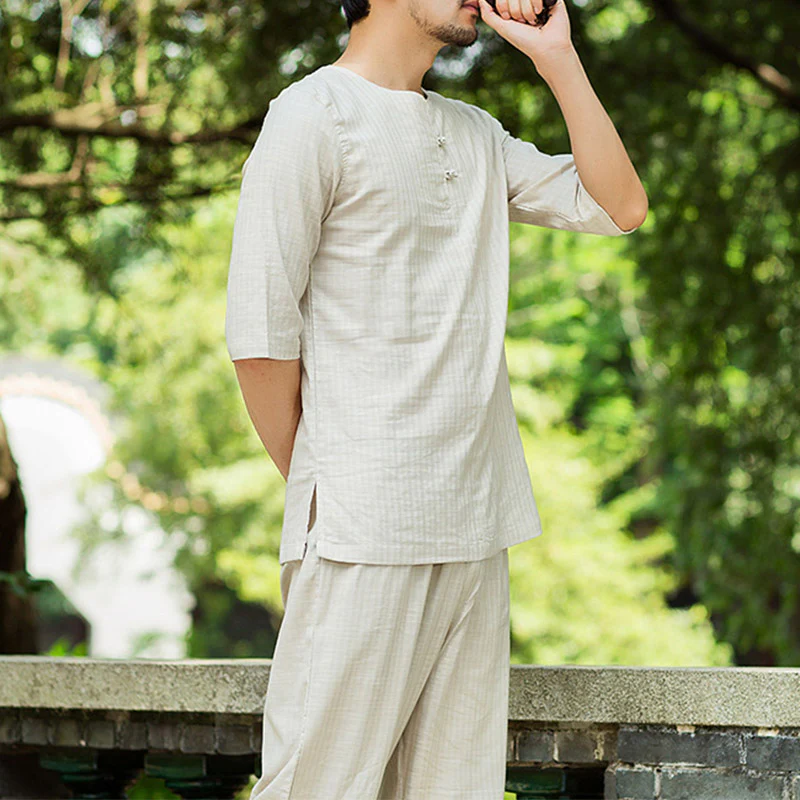 Buddha Stones Meditazione Preghiera Spirituale Zen Pratica Uniforme Abbigliamento Uomo Set - Image 7