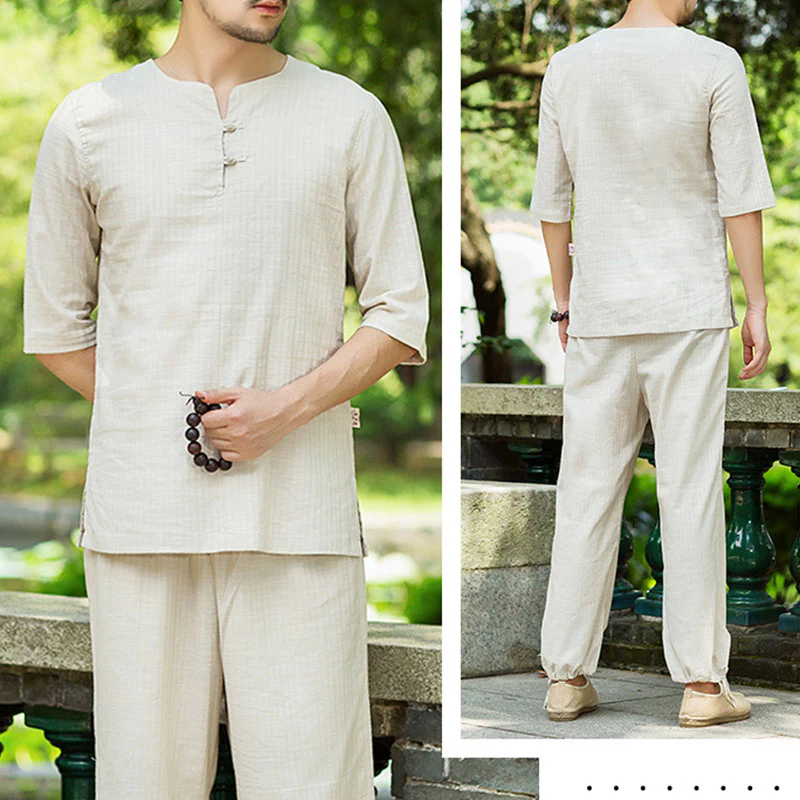 Buddha Stones Meditazione Preghiera Spirituale Zen Pratica Uniforme Abbigliamento Uomo Set - Image 8