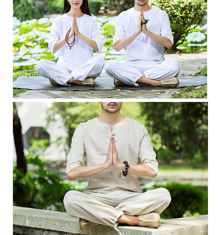 Buddha Stones Meditazione Preghiera Spirituale Zen Pratica Uniforme Abbigliamento Uomo Set - Image 9