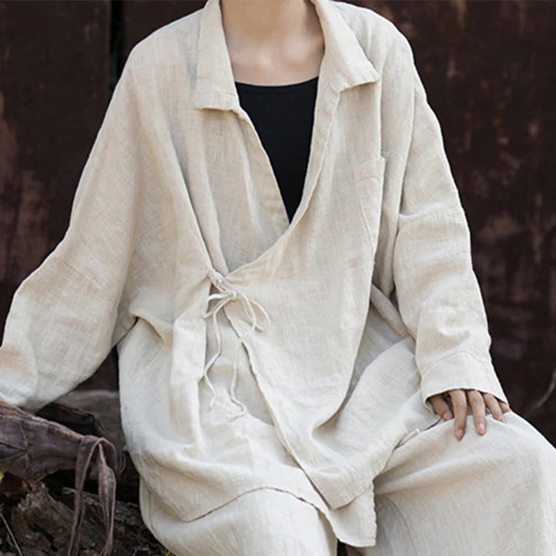 Buddha Stones Meditazione Ramie Cotone Abbigliamento - Image 6