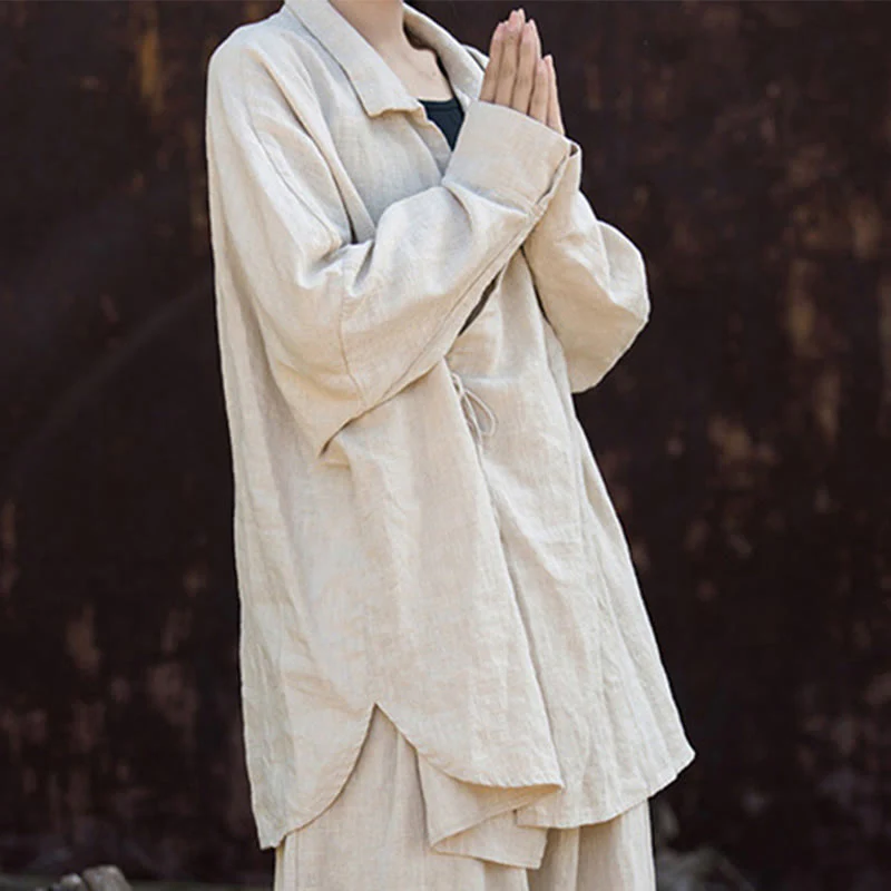 Buddha Stones Meditazione Ramie Cotone Abbigliamento - Image 8