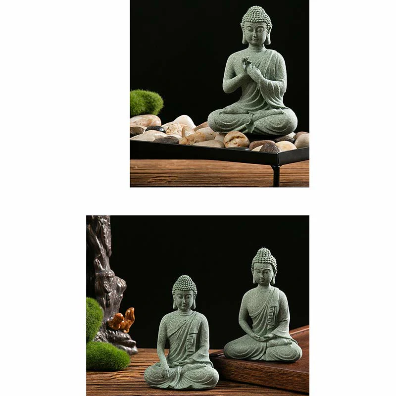 Buddha Stones Meditazione Tibetana Contemplazione Buddha Serenità Compassione Statua Figurina Decorazione - Image 11