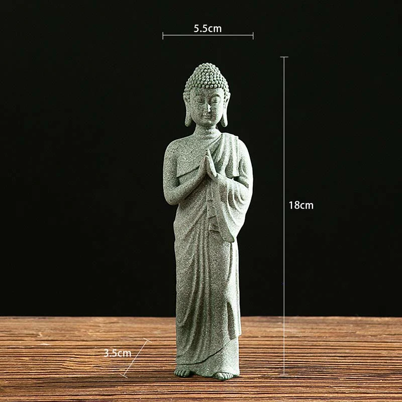 Buddha Stones Meditazione Tibetana Contemplazione Buddha Serenità Compassione Statua Figurina Decorazione - Image 12