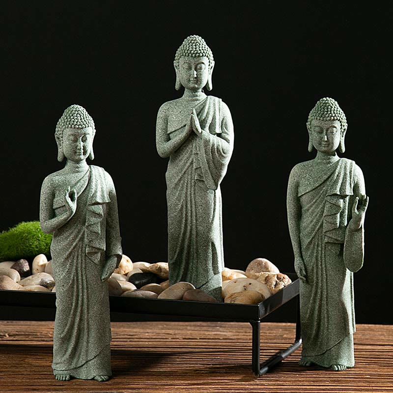 Buddha Stones Meditazione Tibetana Contemplazione Buddha Serenità Compassione Statua Figurina Decorazione - Image 13