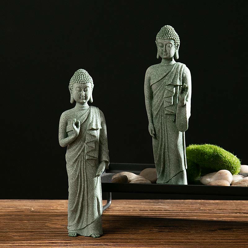 Buddha Stones Meditazione Tibetana Contemplazione Buddha Serenità Compassione Statua Figurina Decorazione - Image 15