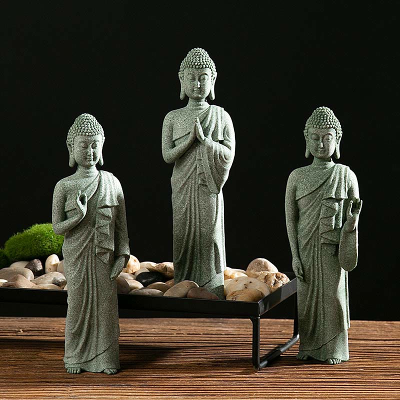 Buddha Stones Meditazione Tibetana Contemplazione Buddha Serenità Compassione Statua Figurina Decorazione - Image 18