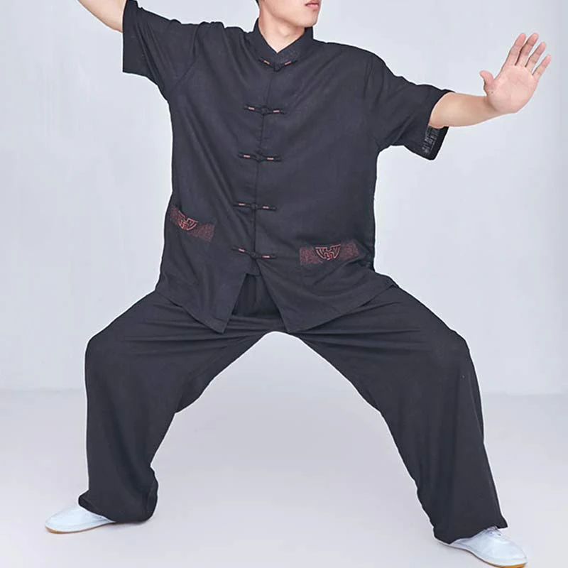 Buddha Stones Meditazione Zen Preghiera Spirituale Tai Chi Qigong Pratica Unisex Ricamo Abbigliamento Set - Image 26