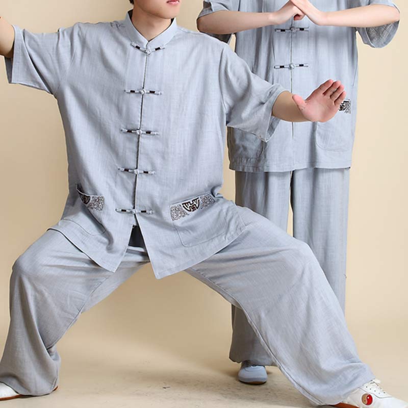 Buddha Stones Meditazione Zen Preghiera Spirituale Tai Chi Qigong Pratica Unisex Ricamo Abbigliamento Set - Image 29