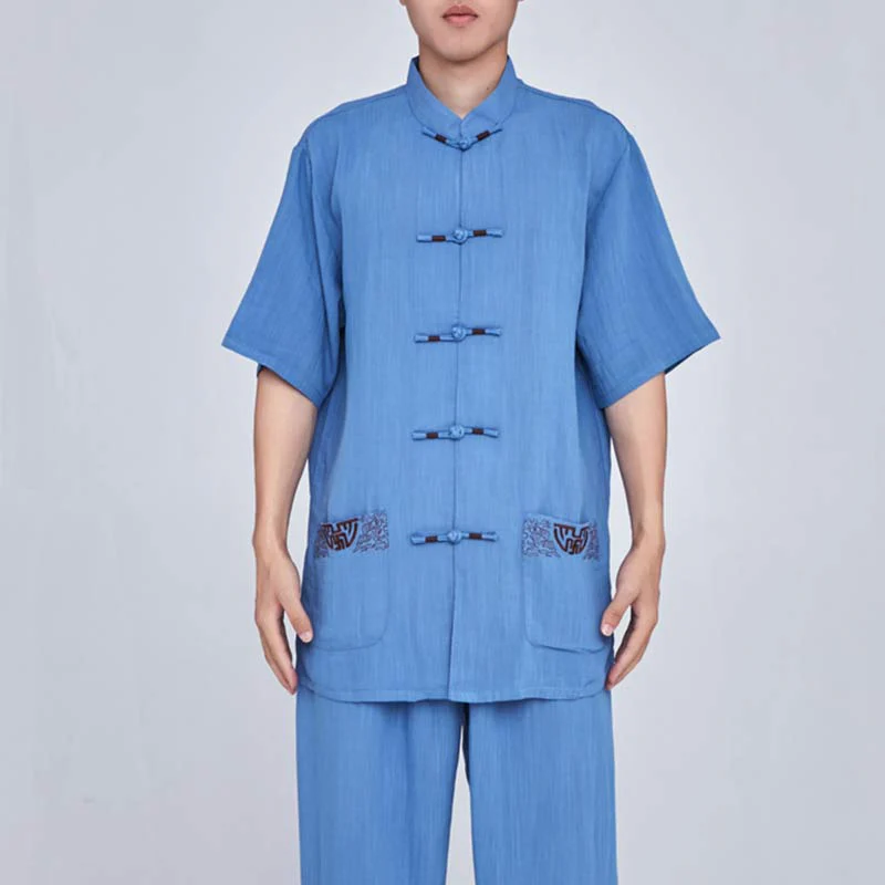 Buddha Stones Meditazione Zen Preghiera Spirituale Tai Chi Qigong Pratica Unisex Ricamo Abbigliamento Set - Image 33