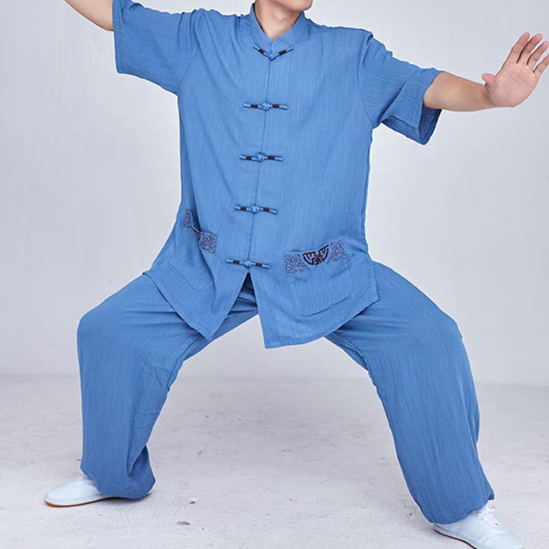 Buddha Stones Meditazione Zen Preghiera Spirituale Tai Chi Qigong Pratica Unisex Ricamo Abbigliamento Set - Image 34